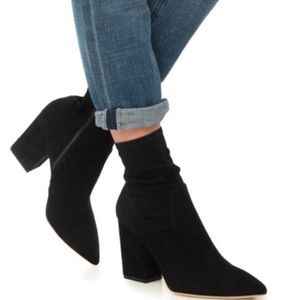 Loeffler Randall Isla Slim Ankle Boot in Black Suede